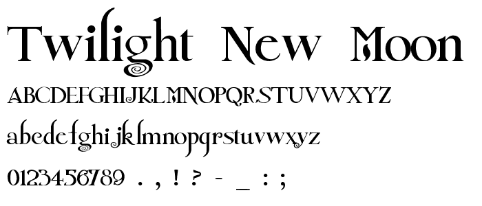 Twilight New Moon font